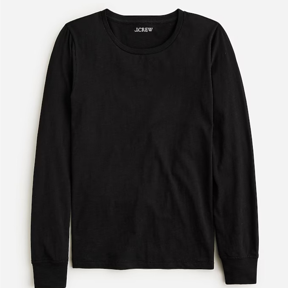 Vintage cotton crewneck long-sleeve T-shirt